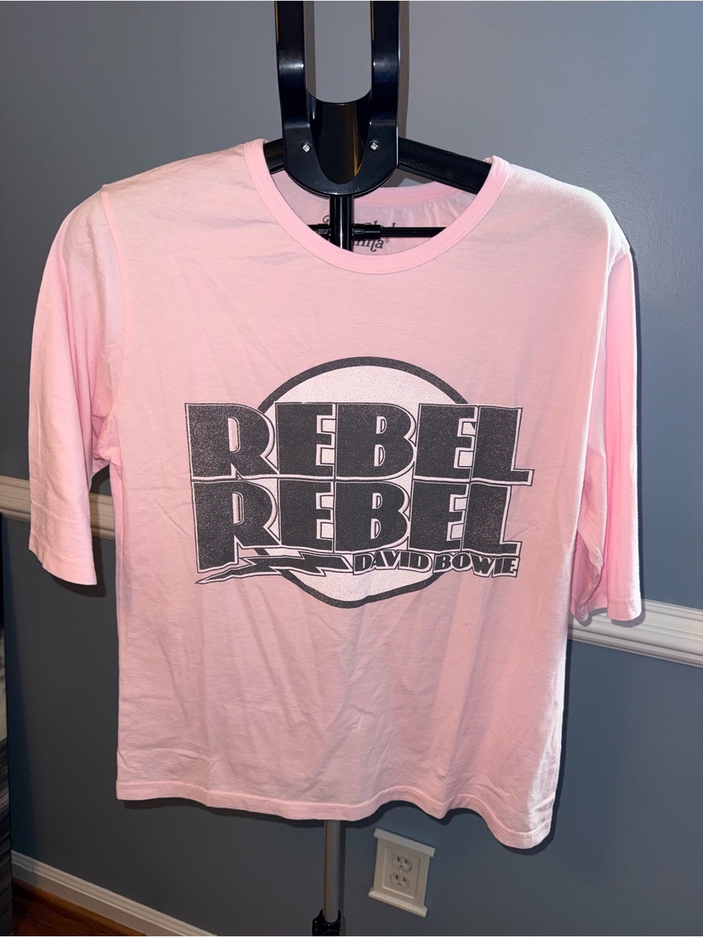 David Bowie Rebel Rebel Recycled Karma Pink Boxy Graphic Tee Size S - 🎸 🩷